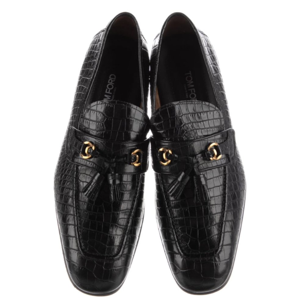 TOM FORD Embossed Horsebit Accent Dress Loafers - Picture 1 of 4